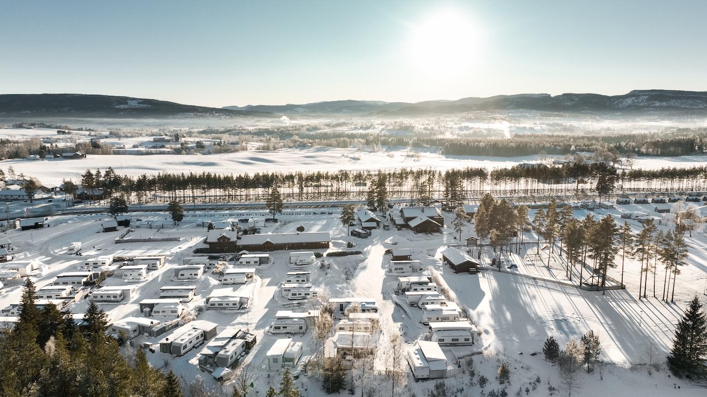 Bø Telemark naturverbundener Campingplatz im Winter