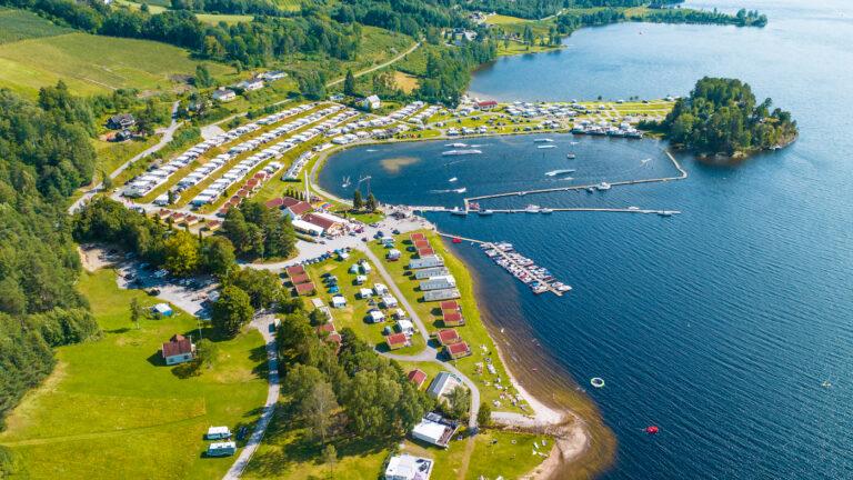 Oversiktsbilde over camping Norsjø Telemark