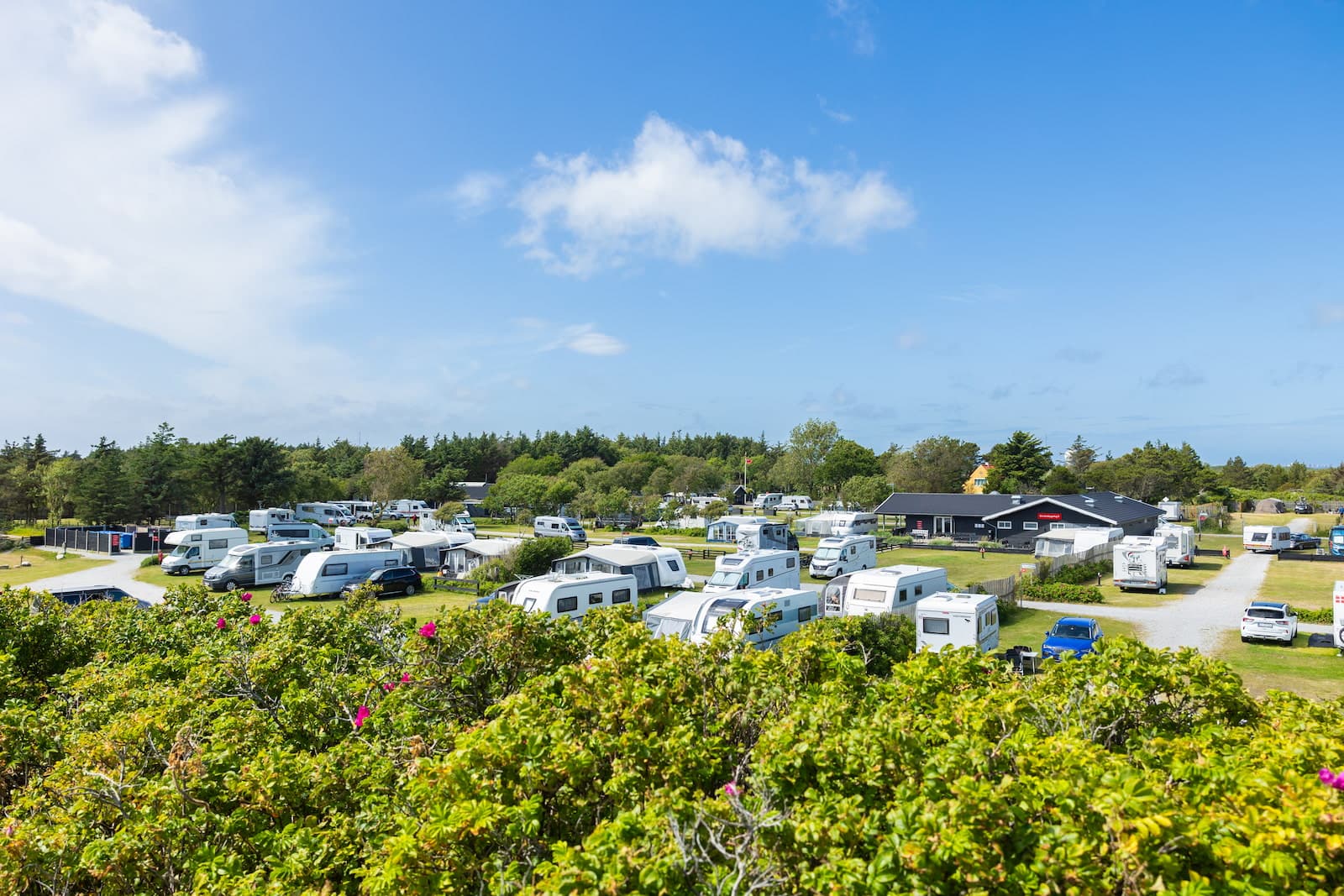 Stellplatz mit Strom für Wohnwagen und Wohnmobile auf First Camp Grenen Strand