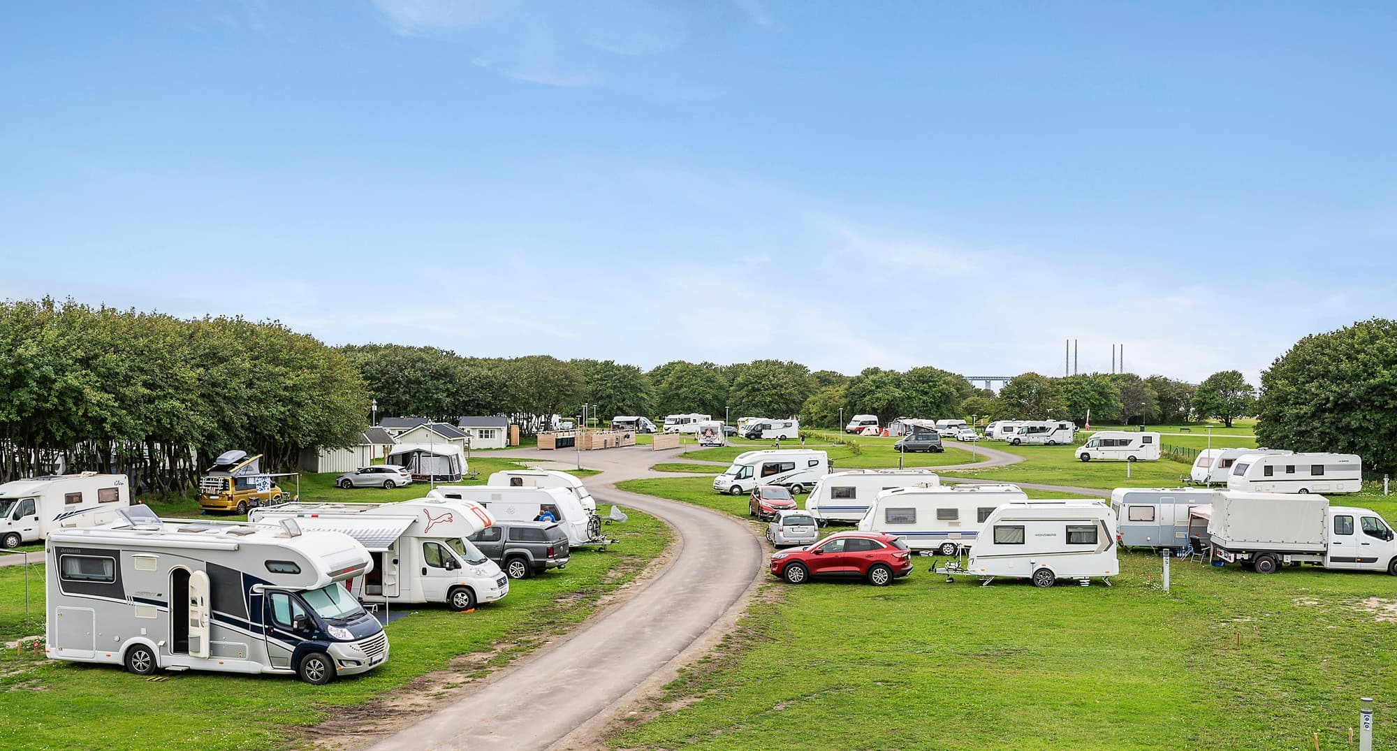 First Camp Sibbarp - Malmö: Camping mit Blick auf die Öresundbrücke.