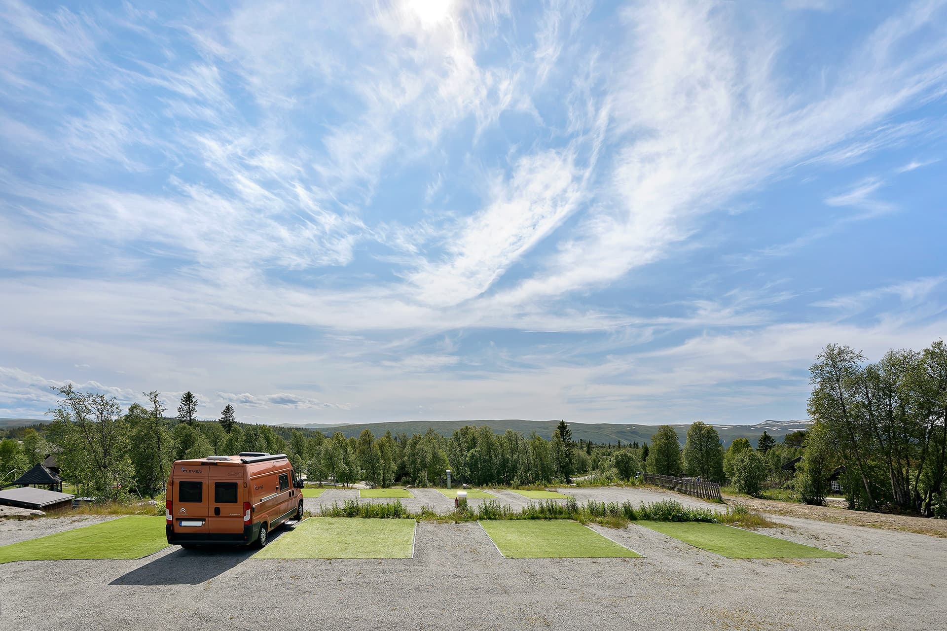 Wohnmobilstellplätze in Beitostølen mit Blick auf die Berge