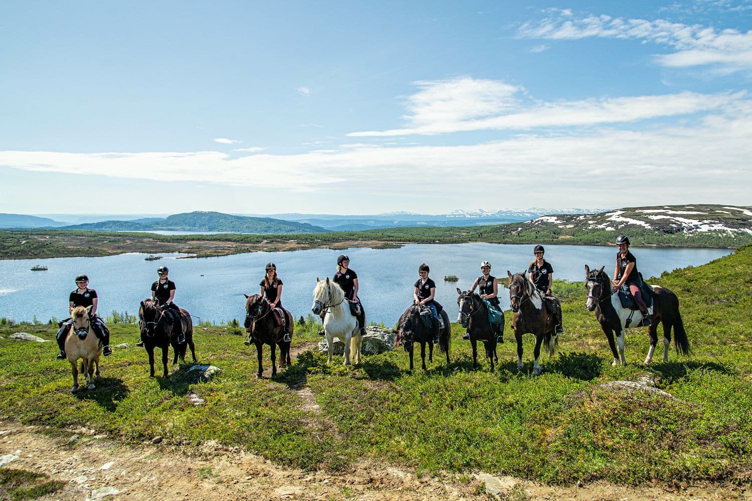 Reittour in der Fjelllandschaft bei Beitostølen mit Pferd und Bergblick