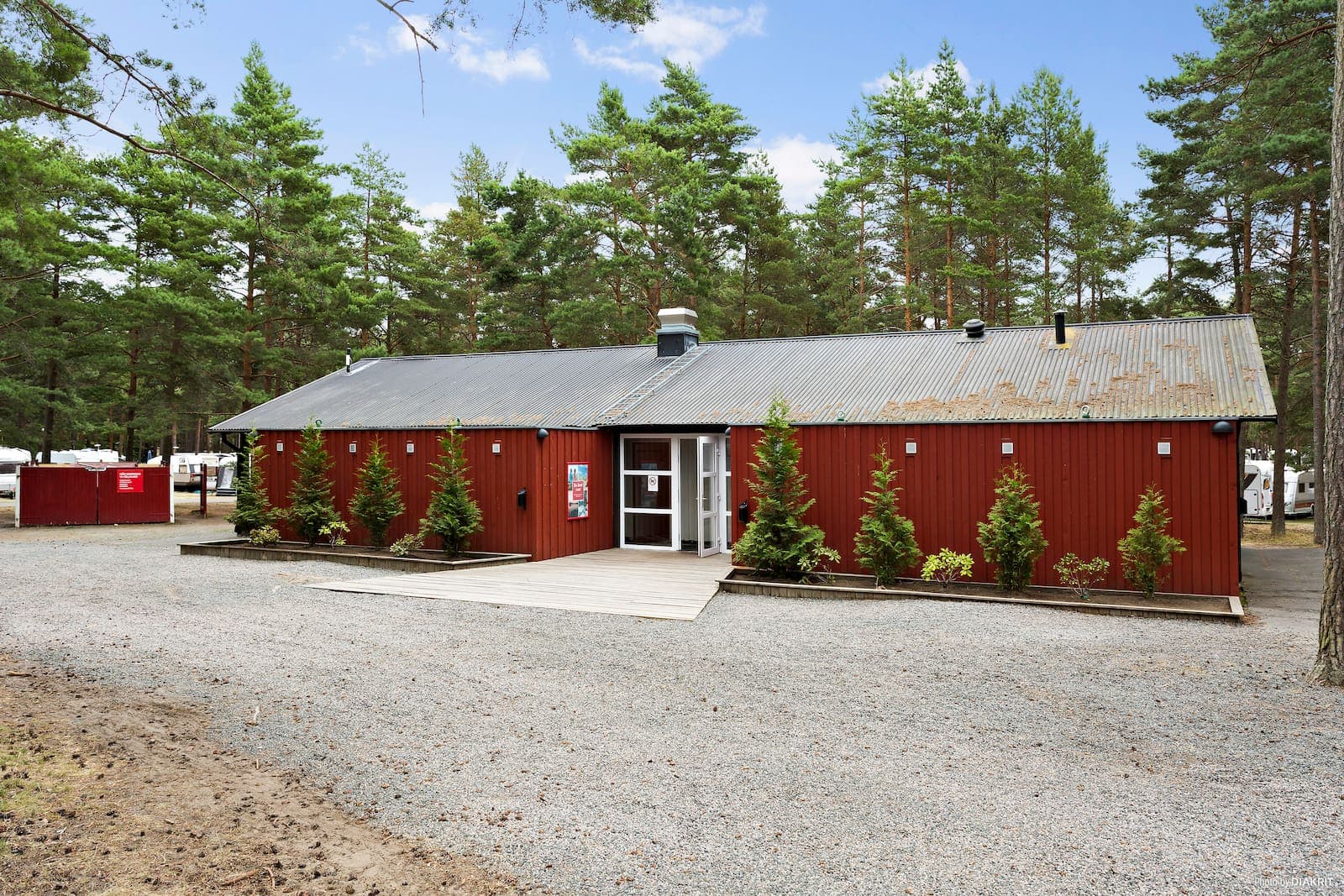 Servicegebäude mit Dusche und Küche auf dem Campingplatz in Åhus
