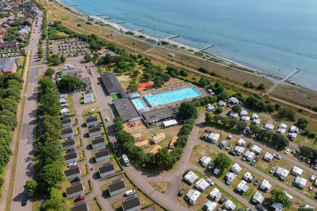 Luftaufnahme vom Campingplatz Råå Vallar in Helsingborg