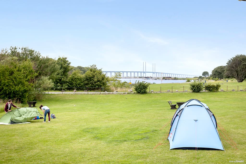 Zeltplatz auf Camping in Malmö nahe Servicegebäude