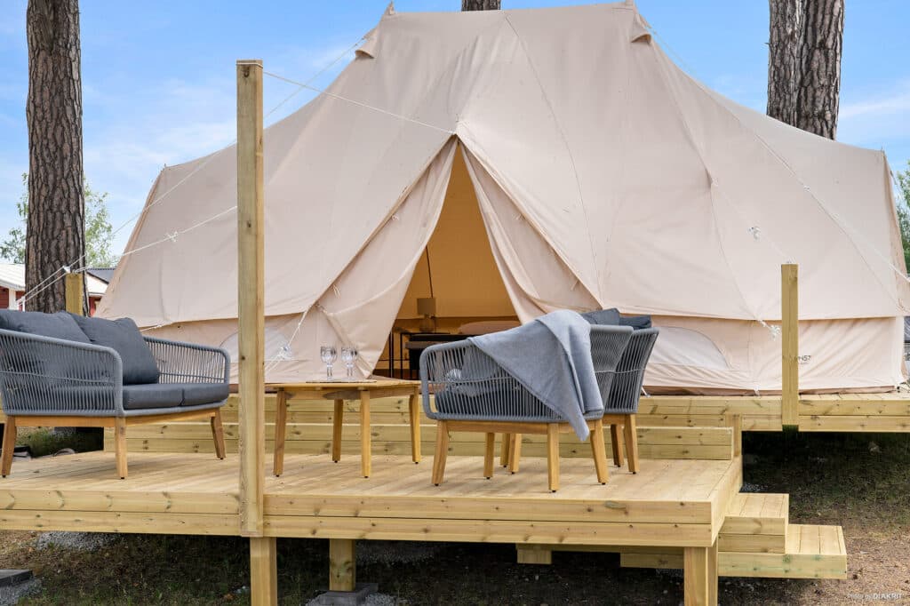 Glamping glampingtält siljansbadet rättvik