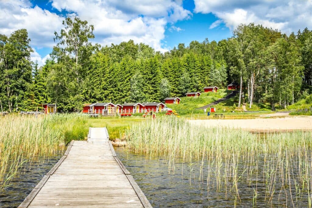 Exteriör för mysiga stuga Fiskartorp på Sommarvik i Värmland.